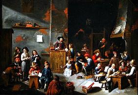 The Interior of a School Room (oil on canvas)