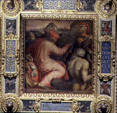 Allegory of the town of San Miniato and the Lower Valdarno from the ceiling of the Salone dei Cinque de Giorgio Vasari