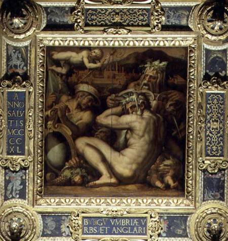 Allegory of the towns of Sansepolcro and Anghiari from the ceiling of the Salone dei Cinquecento de Giorgio Vasari