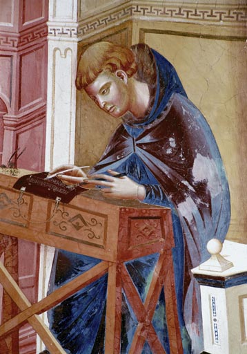 Gregorius mit einem Schreiber de Giotto (di Bondone)