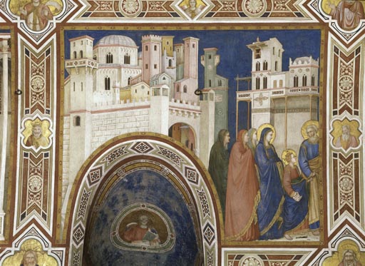 Die Heimkehr des zwoelfjaehrigen Jesus mit Maria und Josef nach Nazareth de Giotto (di Bondone)