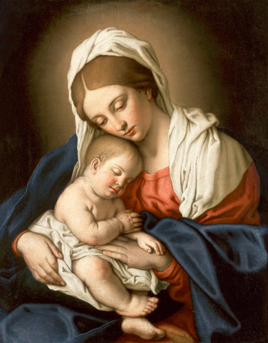 Madonna con el niño de Giovan Battista detto "Il Sassoferrato" Salvi