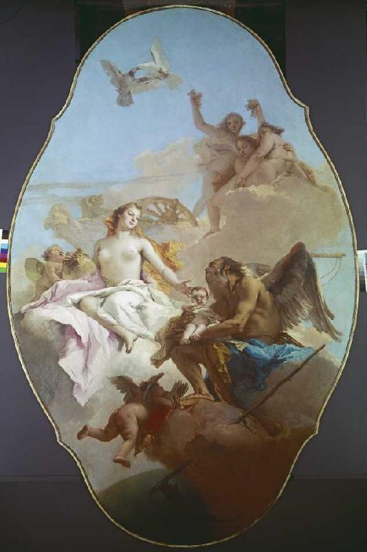 Eine Allegorie mit Venus und der Zeit de Giovanni Battista Tiepolo