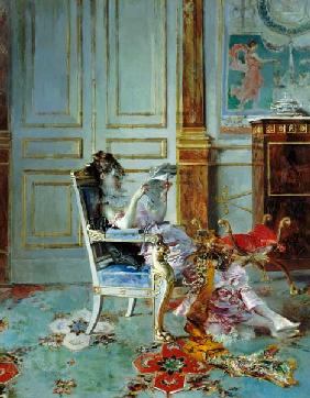 Girl Reading in a Salon