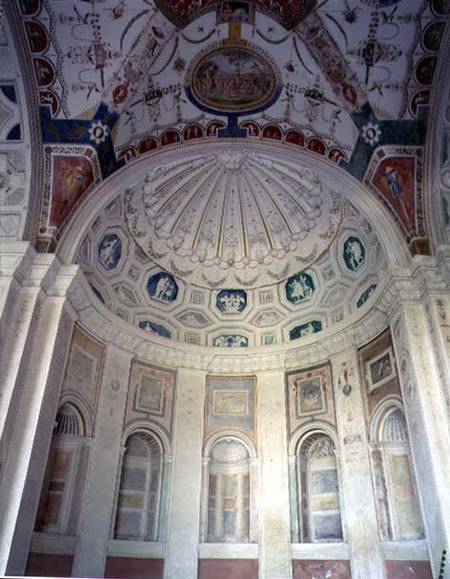 View of the loggia, detail of stucco and fresco vault designed for Cardinal Giuliano de'Medici (1478 de Giovanni da Udine