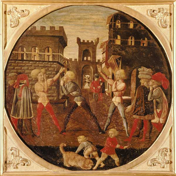 The Game of Civettino (tempera on panel) de Giovanni  di Ser