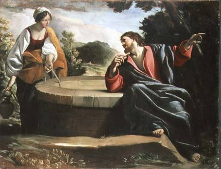 Christ and the Woman of Sarnaca de Giovanni Lanfranco