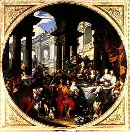 Feast under an Ionic Portico de Giovanni Paolo Pannini