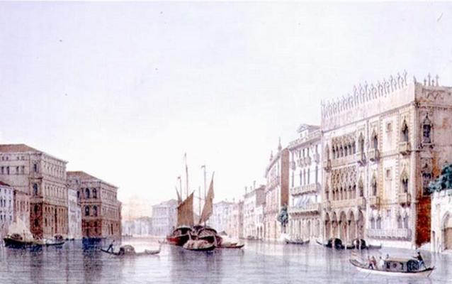 The Grand Canal and the Ca' d'Oro, Venice, engraved by Lefevre (litho) de Giovanni Pividor