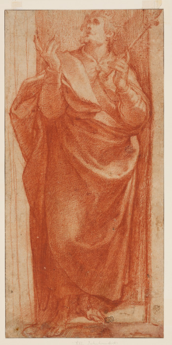 Stehender aufblickender König mit Lilienzepter de Girolamo Muziano