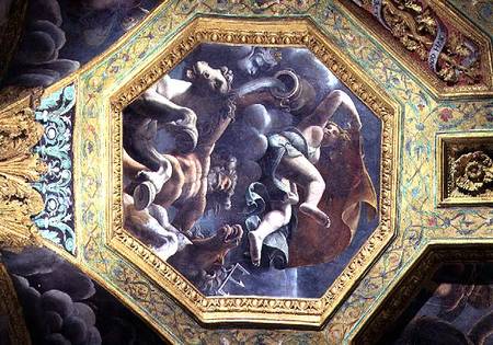 Neptune and a water nymph, ceiling caisson from the Sala di Amore e Psiche de Giulio Romano