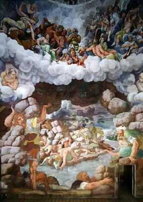 Detail of the destruction of the giants by Jupiter's thunderbolts, Sala dei Giganti, 1536 (fresco)