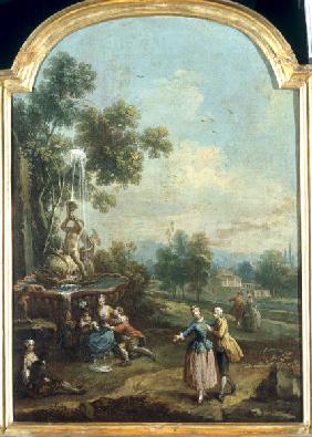 G.Zais / Couples at a Fountain / C18th