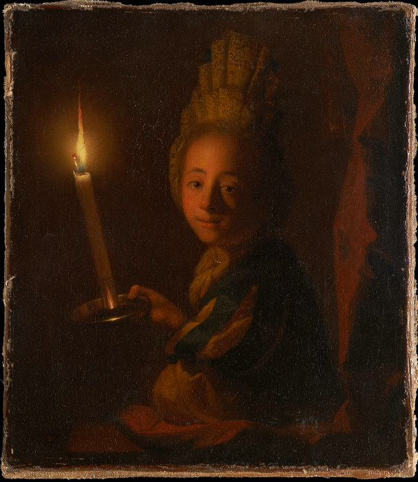 Girl with Burning Candle de Godfried Schalcken