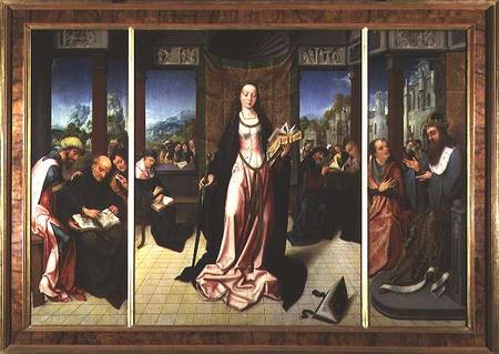 St. Catherine and the Philosophers (panel) de Goossen  van der Weyden