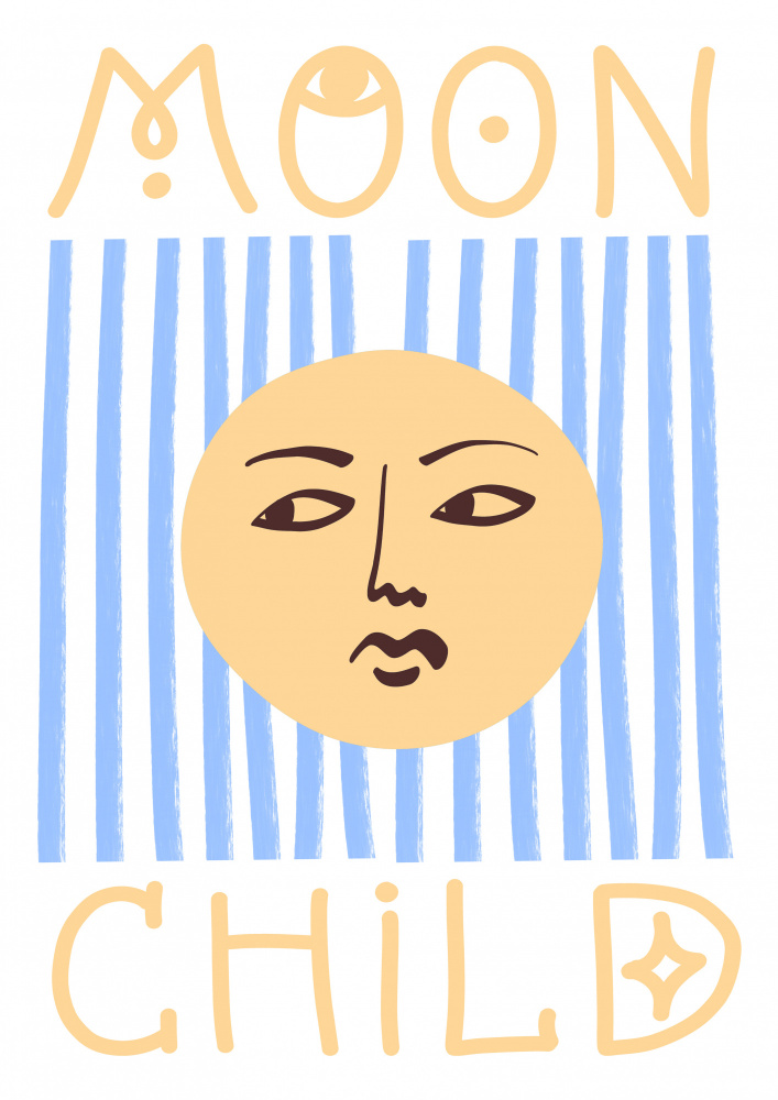 Striped Moon Child de Grace Digital Art Co