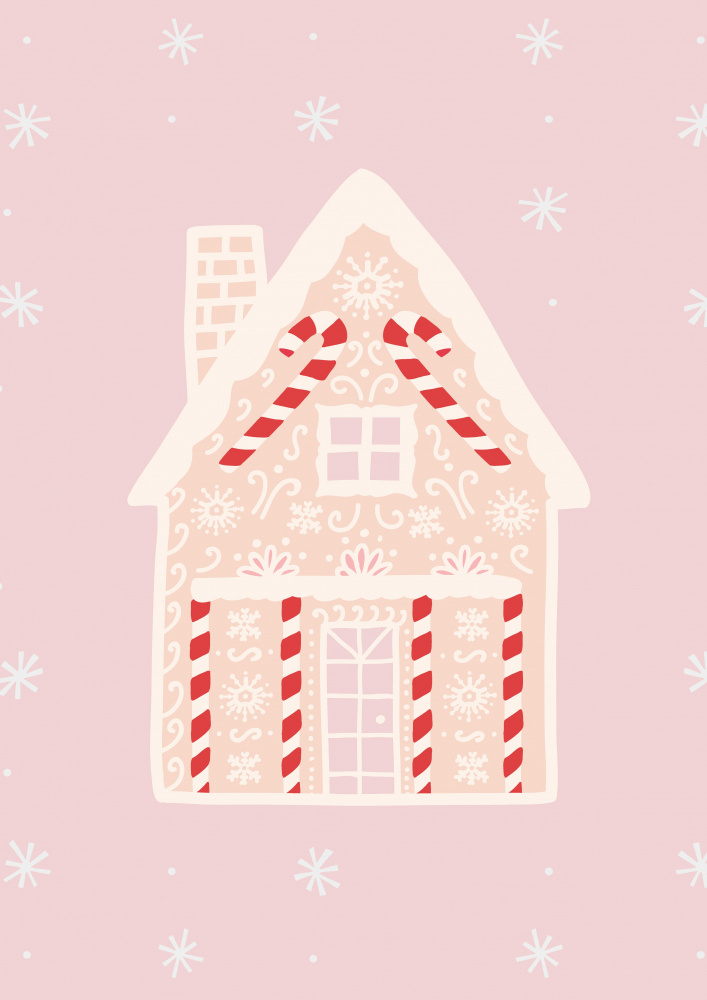 Pink Gingerbread House de Grace Digital Art Co
