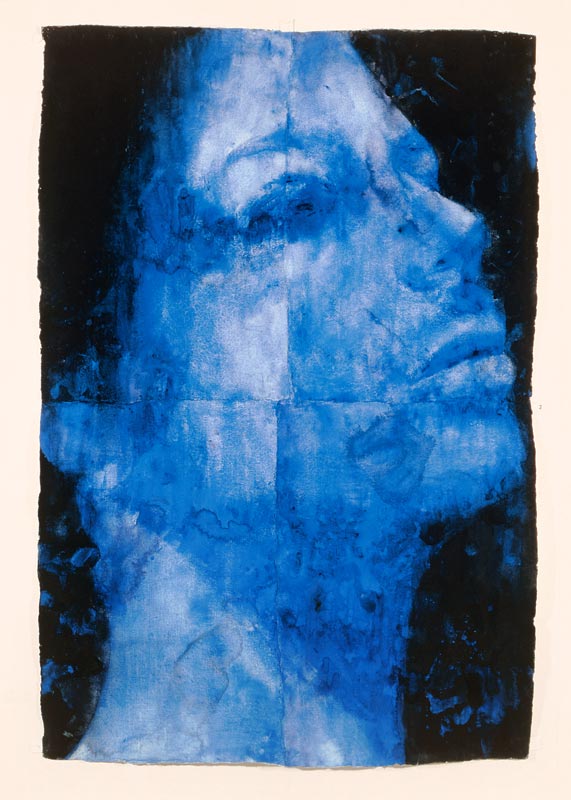Blue Head, 1998 (w/c on handmade indian paper)  de Graham  Dean