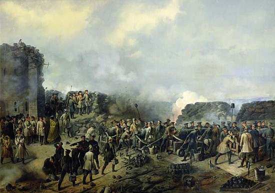 The French-Russian battle at Malakhov Kurgan in 1855 de Grigory Shukayev