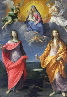 Madonna and Child with St. Lucy and Mary Magdalene, called the Madonna of the Snow, c.1623 (oil on c de Guido Reni