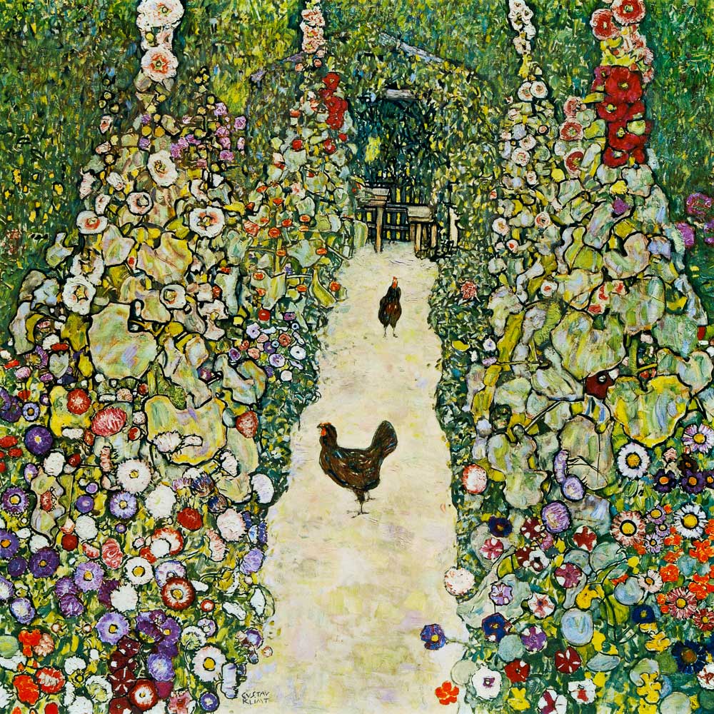 Garden way with chickens de Gustav Klimt