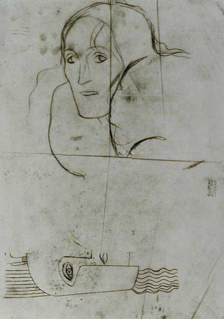 Studies for Ver Sacrum 1900 - Pallas Athene and a Tragic Head de Gustav Klimt