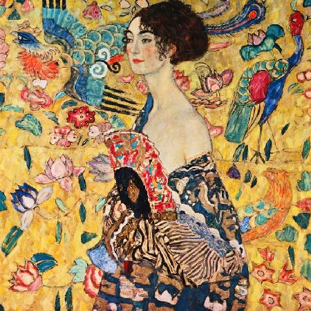 Mujer con abanico - Gustav Klimt