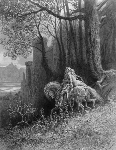 Geraint and Enid Ride Away, illustration from ''Idylls of the King'' de Gustave Alfred TennysonDore