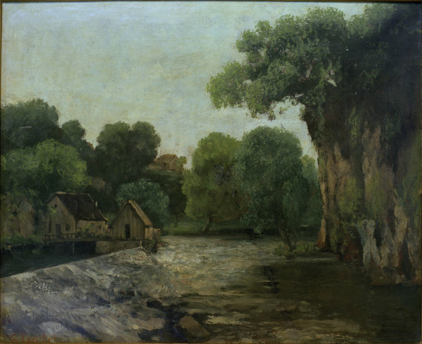 Courbet / The Mill Weir / Painting de Gustave Courbet