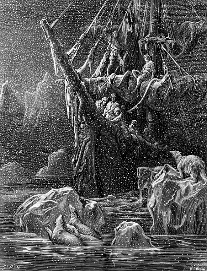 Ship in Antartica, scene from ''The Rime of the Ancient Mariner'' S.T. Coleridge,S.T. Coleridge, pub de Gustave Doré