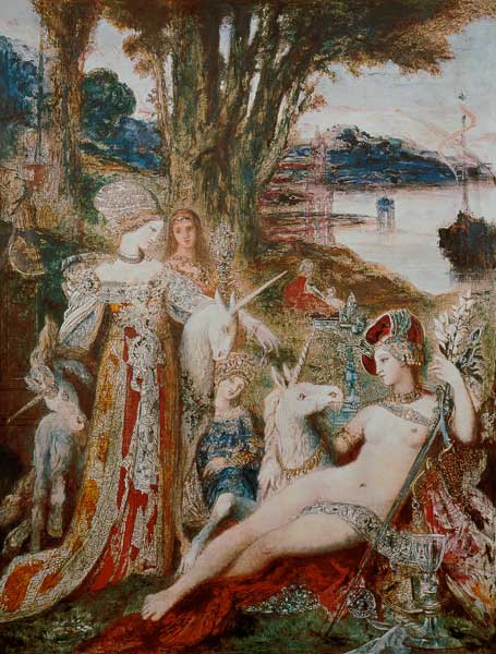 G.Moreau, Unicorns / Painting / 1885/188 de Gustave Moreau