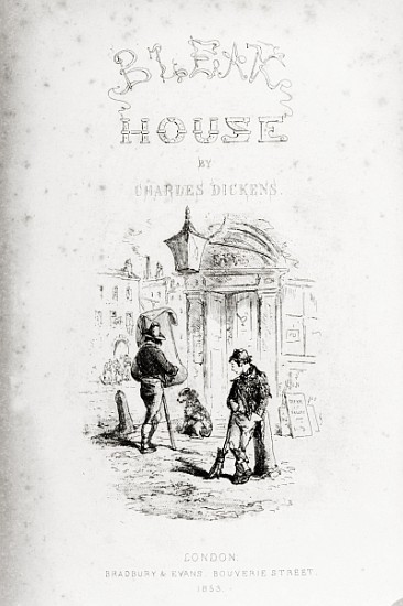 Title page of ''Bleak House'' Charles Dickens (1812-70) published by  1853 de Hablot Knight (Phiz) Browne