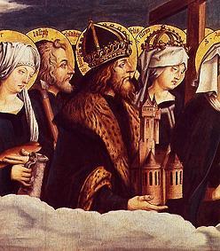 Emperor Heinrich and three other saints detail of