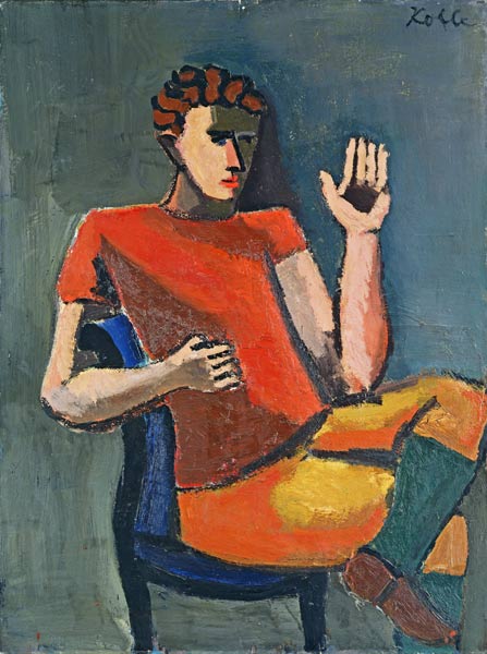 Seated Man with a Raised Hand de Helmut von Hugel Kolle