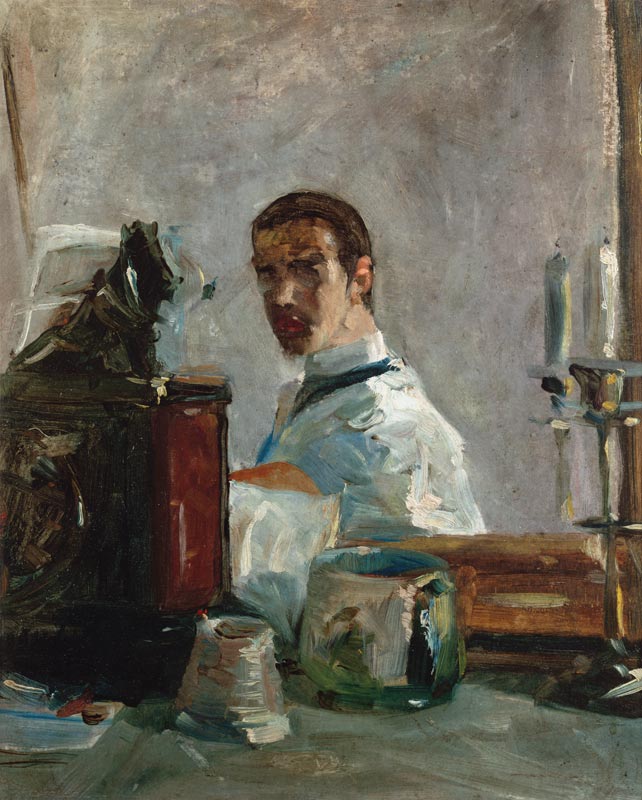 Alone portrait in front of a mirror de Henri de Toulouse-Lautrec