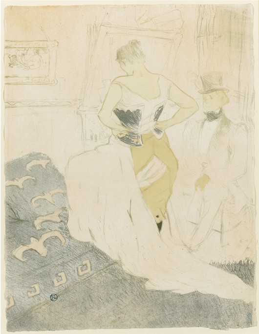 Woman Adjusting Her Corset de Henri de Toulouse-Lautrec