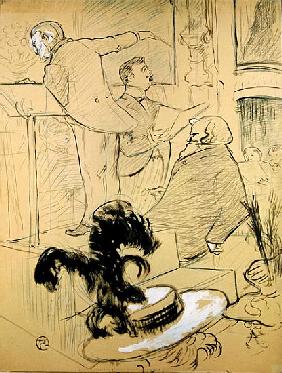 Ambroise Thomas (1811-96) at a rehearsal of his opera ''Francesca da Rimini'', 1896 (pen & ink and p