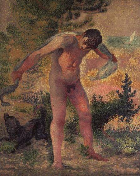 Bather drying himself at St. Tropez de Henri-Edmond Cross