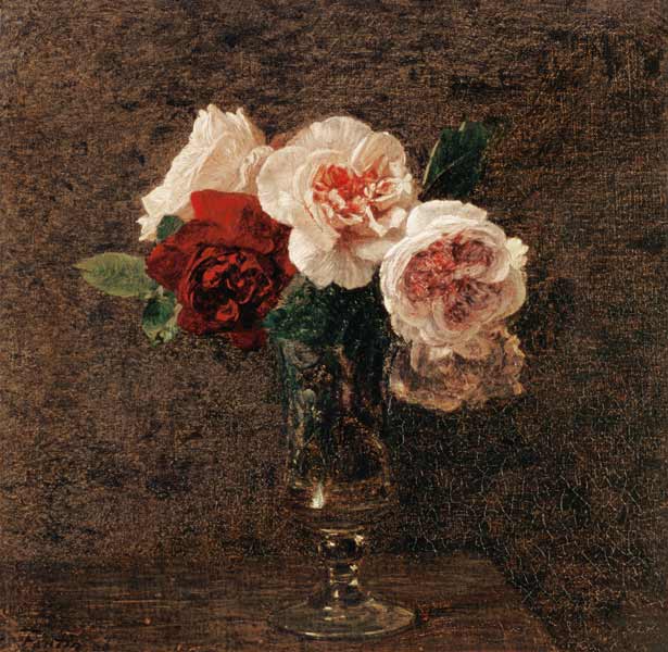 Still Life of Pink and Red Roses de Henri Fantin-Latour