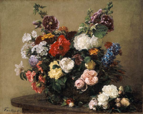 French Roses and Peonies de Henri Fantin-Latour