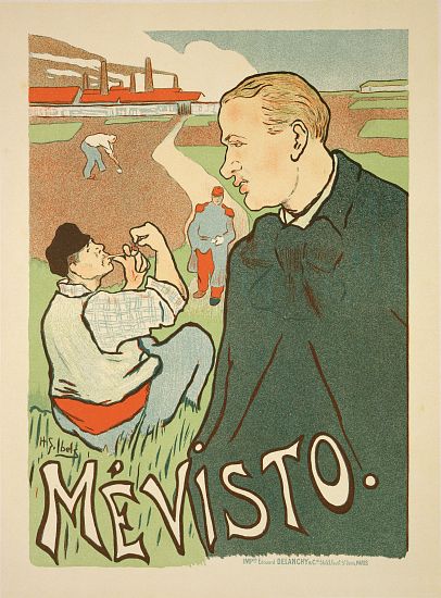 Reproduction of a poster advertising 'Mevisto', Paris de Henri-Gabriel Ibels