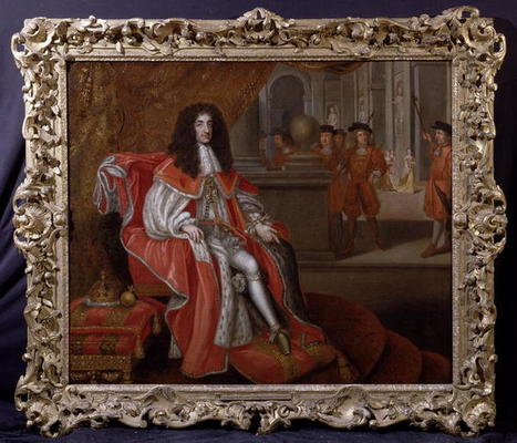 Charles II at Court (oil on canvas) de Henri Gascard