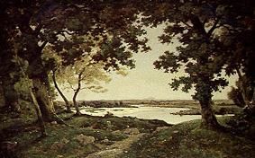 Tree and riverside. de Henri Harpignies