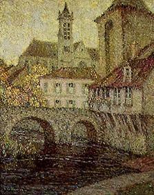 Moret. Bridge, church and ports de Bourgogne