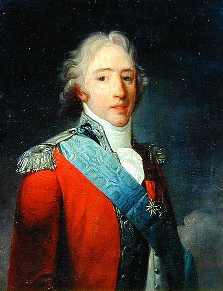 Portrait of Charles of France (1757-1836), Count of Artois, future Charles X King of France and Nava de Henri Pierre Danloux