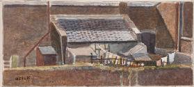 Rounton Road lean-to, c.1930 (pencil & w/c on paper)