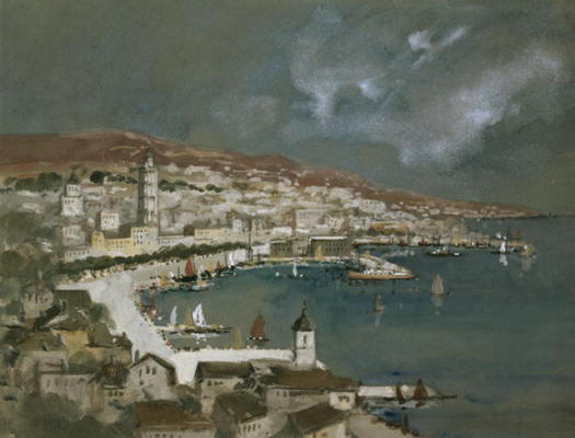 The Harbour of Split, Croatia (w/c and gouache) de Hercules Brabazon