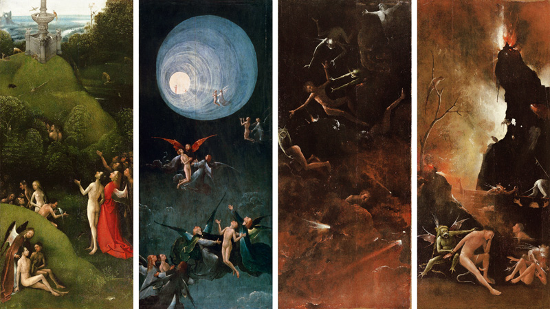 Visión del más allá, cuatro paneles de Jerónimo Bosch o El Bosco