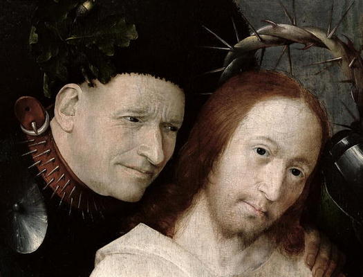 Christ Mocked (The Crowning with Thorns) c.1490-1500 (oil on panel) (detail of 29114) de Jerónimo Bosch o El Bosco