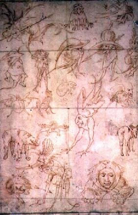 Grotesque Studies (recto)  (for verso see 110229)